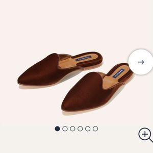 Margaux Mule in Rust Velvet - size 40.5 Medium Width